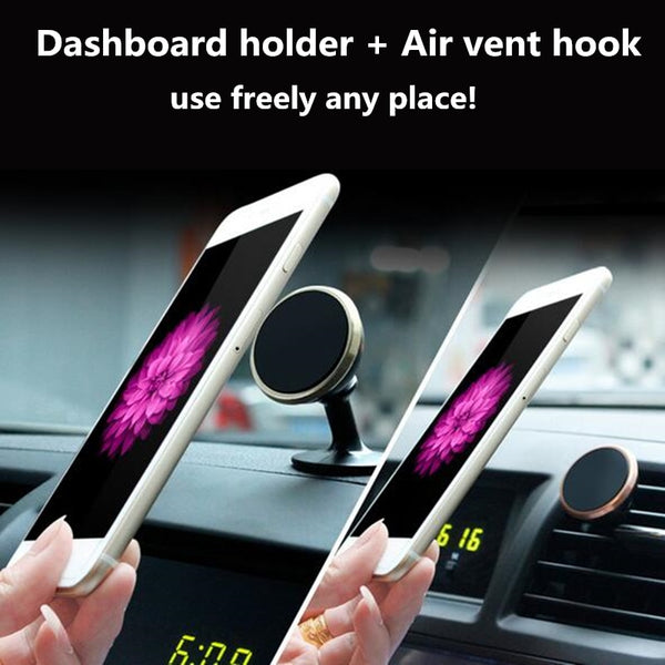 Magnetic Car Phone Holder 2 in 1 Dashboard/ Windshield